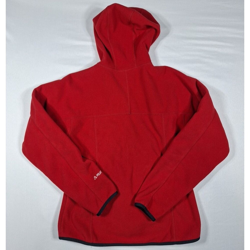 LL Bean Women S Jacket Soft Shell Red Black Trim Hooded Full Zip Outdoor Vintage - Picture 5 of 14